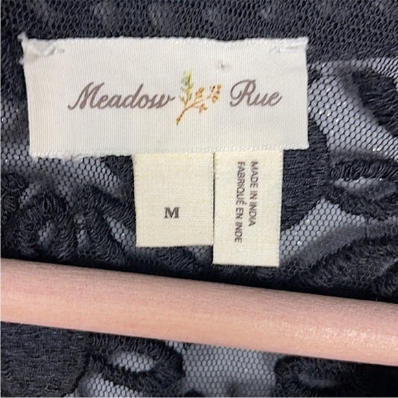 Anthropologie Meadow Rue Black Lace Top Size Medium - Picture 4 of 5